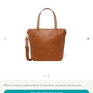 SIMPLE MODERN HARPER Tan Vegan Leather Tote Bag